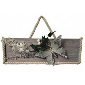 Decorative Wall Hanging with Butterfly and Floral Accents
